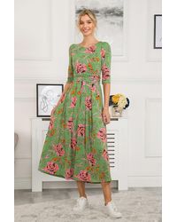 Jolie Moi - Kimberly Jersey 3/4 Sleeve Maxi Dress - Lyst