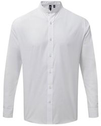 PREMIER - Grandad Collar Long-sleeved Shirt - Lyst