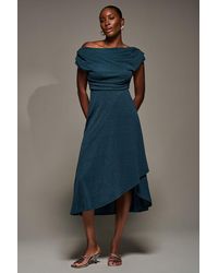 Jolie Moi - Draped Jersey Cowl Neck Midi Dress - Lyst