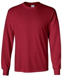 Gildan - Plain Crew Neck Ultra Cotton Long Sleeve T-Shirt - Lyst