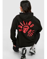 Boohoo - Rolling Stones Licence Back Print Oversized Hoodie - Lyst