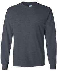 Gildan - Plain Crew Neck Ultra Cotton Long Sleeve T-Shirt - Lyst