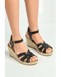 Miss Diva - Faye Anklestrap Open Toe Wedge Sandals - Lyst