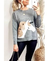 CY - Jumper With Sequin Embellished Unicorn - Lyst