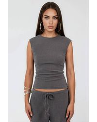 Busem - Ribbed Crew Neck Sleeveless Blouse - Lyst
