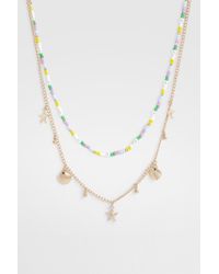 Boohoo - Beaded Charm Necklace Multipack - Lyst
