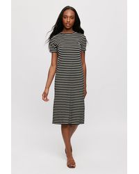 Dorothy Perkins - Black Stripe T-shirt Midi Dress - Lyst