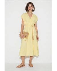 Bianco Lucci - Belted Wrap Midi Dress - Lyst