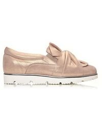 Moda In Pelle - 'anette' Metallic Leather Loafers - Lyst