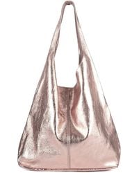 Sostter - Rose Gold Metallic Leather Hobo Shoulder Bag - Lyst