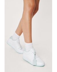 Nasty Gal - Contrast Tab Lace Up Chunky Trainers - Lyst