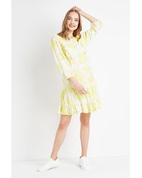 Wallis - Lemon Floral Frill Shift Dress - Lyst