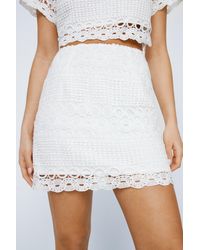 Nasty Gal - Cutwork Lace Micro Mini Skirt - Lyst