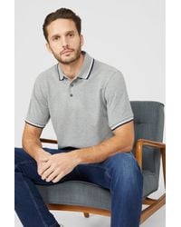 MAINE - Pique Tipped Polo Shirt - Lyst