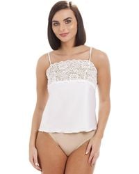 CAMILLE - Luxury Satin Feel Lace Trim Camisole - Lyst