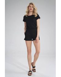 Love Lace - Summer Pocket Short Leg Elastic Waist Jumpsuit - Lyst