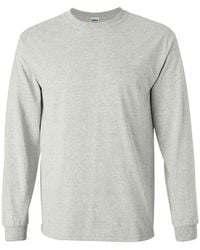 Gildan - Plain Crew Neck Ultra Cotton Long Sleeve T-Shirt - Lyst