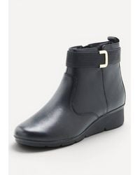 DAMART - Amortyl Ankle Boots Leather Upper Wide Fit Wedge Heel - Lyst