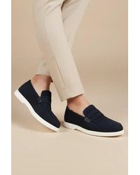 Silver Street London - San Nicola Suede Leather Slip-On Penny Loafers - Lyst