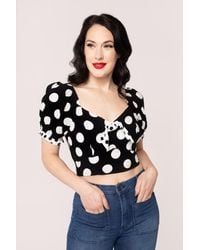 Hell Bunny - Dolores Viscose Printed Crop Top - Lyst
