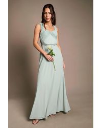 Coast - Pleated Chiffon Tie Sleeve Bridesmaid Maxi Dress - Lyst