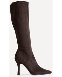 Linzi - Alexia Faux Suede Stretch High Leg Boots - Lyst