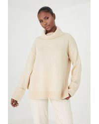 Brave Soul - 'annabell' Roll Neck Jumper With Turn Up Cuffs - Lyst