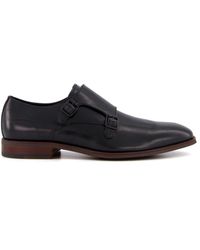 Dune - 'shield' Leather Monk Straps - Lyst