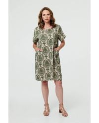 Izabel London - Baroque Print Relaxed Short Shift Dress - Lyst