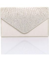 AJVANI - Diamante Envelope Clutch Bag - Lyst