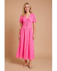 Dorothy Perkins - Dp Luxe Jacquard Puff Sleeve Midi Dress - Lyst