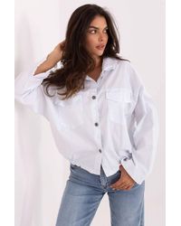 Love Lace - Cotton Collared Long Sleeve Buttoned Shirt - Lyst