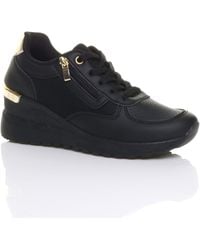 AJVANI - Mid Wedge Heel Lace Up Zip Trainers - Lyst
