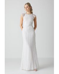 Coast - Embellished Cap Sleeve Linear Embellished Wedding Dress - Lyst