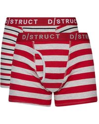 Burton - 2 Pack Red And Grey Stripe Trunks - Lyst
