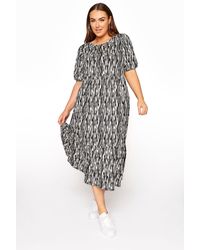 Yours - Puff Sleeve Smock Midaxi Dress - Lyst