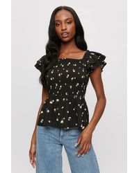 Dorothy Perkins - Floral Ditsy Print Ruffle Top - Lyst