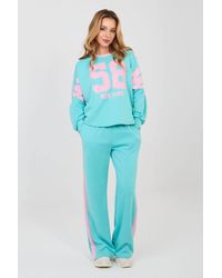 Love Lace - Viscose High Waisted Sweatshirt Tracksuit With Slogan - Lyst
