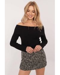 Love Lace - Ribbed Viscose Elastane Sweater With Sparkle - Lyst