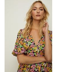 Oasis - Ditsy Floral Scuba Puff Sleeve Skater Dress - Lyst