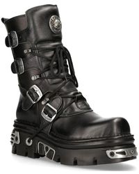 New Rock - Unisex Leather Gothic Mid-calf Boots-373-s4 - Lyst