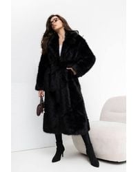 Love Lace - Winter Viscose Collared Padded Coat With Ties - Lyst