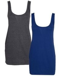 Keanu - Cotton Blend Vest Top Pack Of 2 - Lyst