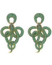 LÁTELITA London - Viper Snake Drop Earrings Gold Emerald - Lyst