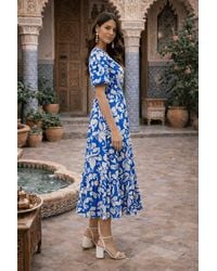 Style Cheat - Puff Sleeve Midi Dress - Lyst