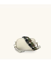 Apatchy London - The Mini Tassel Stone Leather Phone Bag With Khaki Pills Strap - Lyst