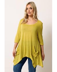 Yours - Hanky Hem Pocket Front Top - Lyst