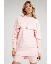 Love Lace - Cotton Long Sleeve Tunic With Bust Ruffle Style 162356 - Lyst