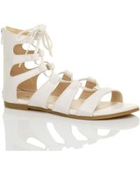 AJVANI - Tie Up Gladiator Sandals - Lyst