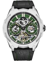 Stuhrling - Dual Time Automatic Navigator Watch, 46Mm Stainless Steel Case, Dual Time, Skeleton Dial, Sun/Moon Phase Indicator - Lyst